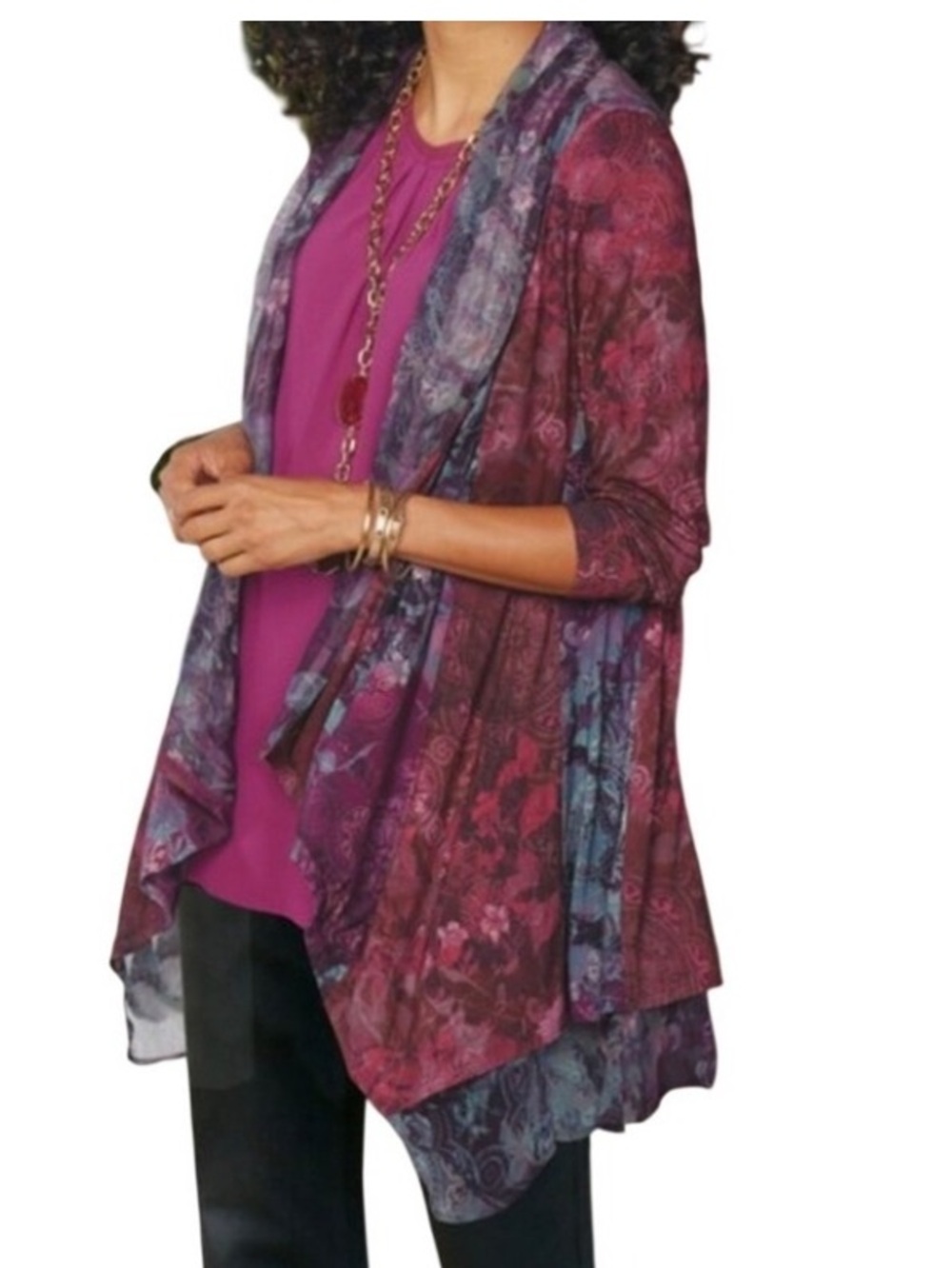 Soft Surroundings medium Ballia Cardigan Mixed Media